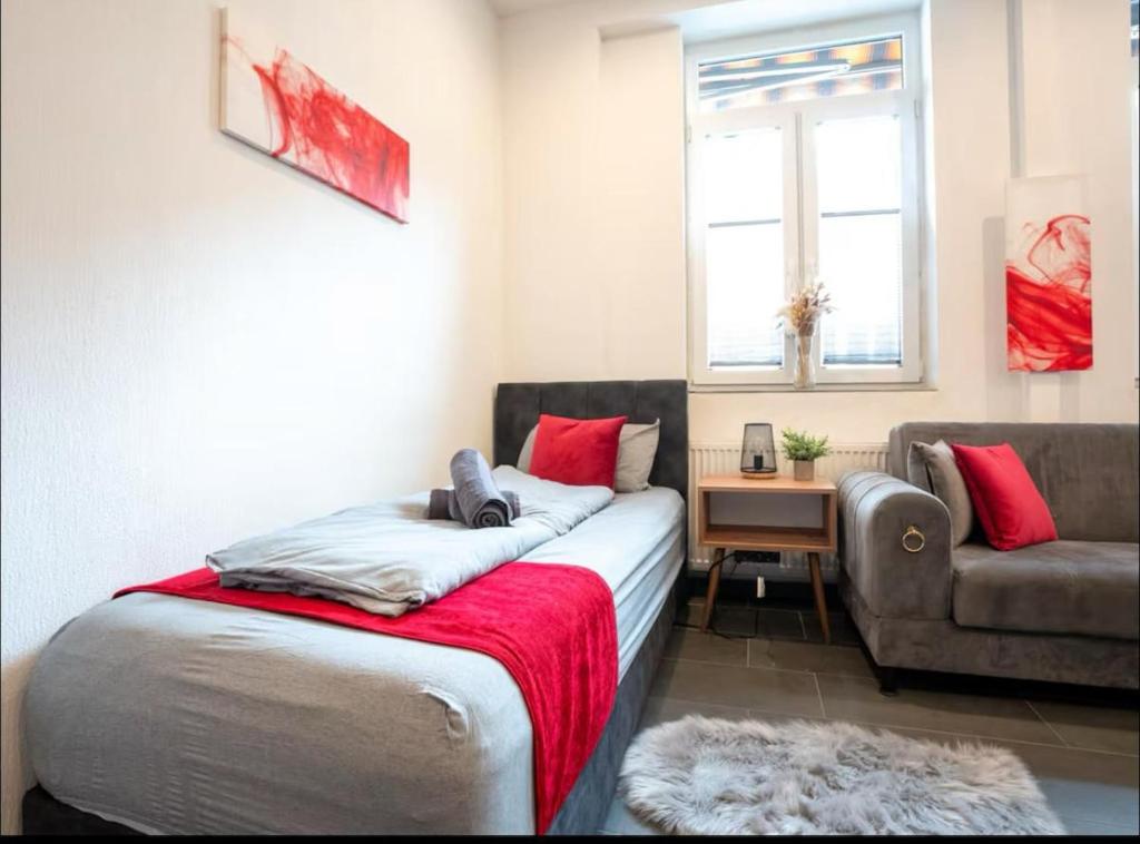Schlafzimmer mit 3 Einzelbetten