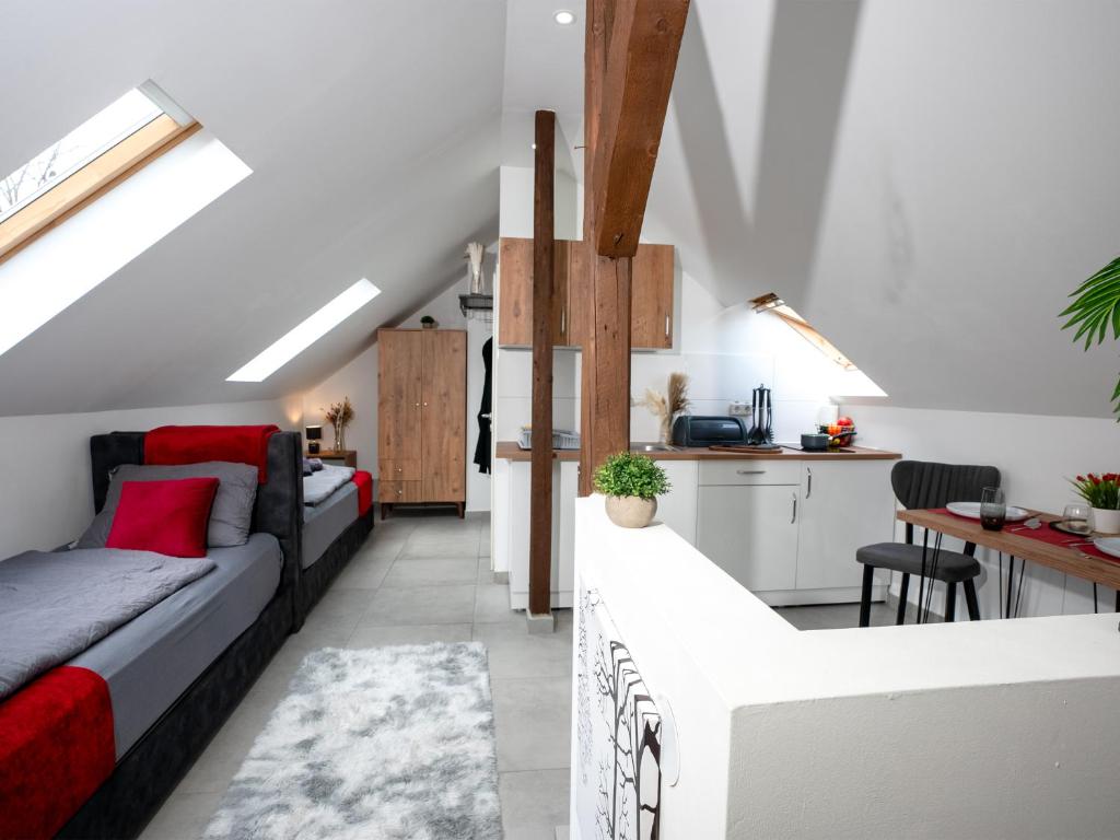 Schlafzimmer mit Boxspringbetten